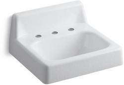 19 in. Undermount Rectangular Cast Iron Bathroom Sink in White