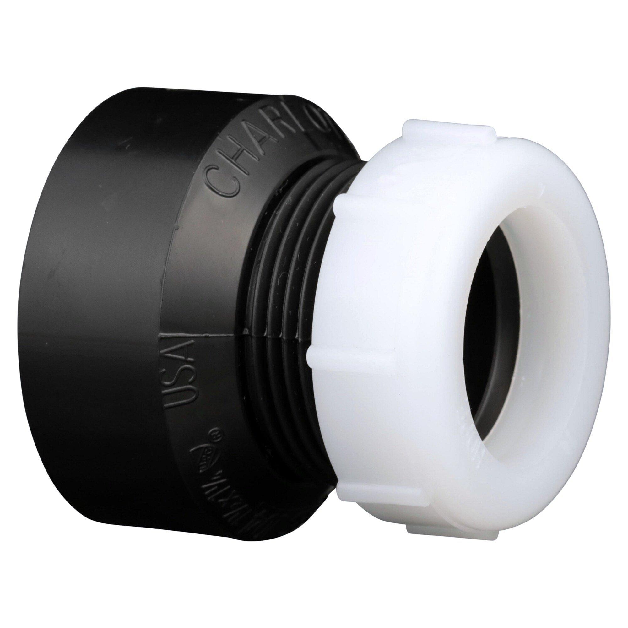 Black Hub x OD Tube ABS Reducing DWV Adapter 