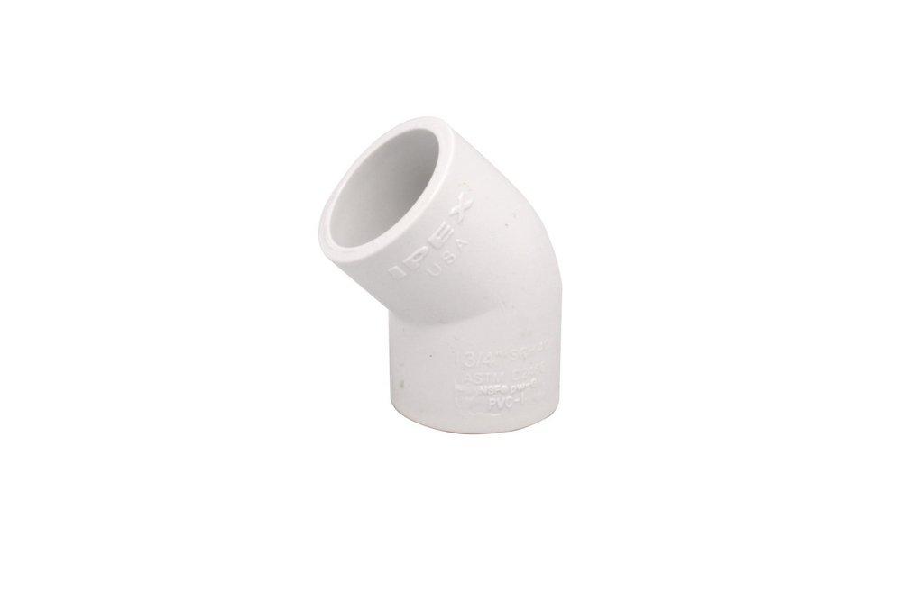 White PVC Schedule 40 45&deg; Elbow 