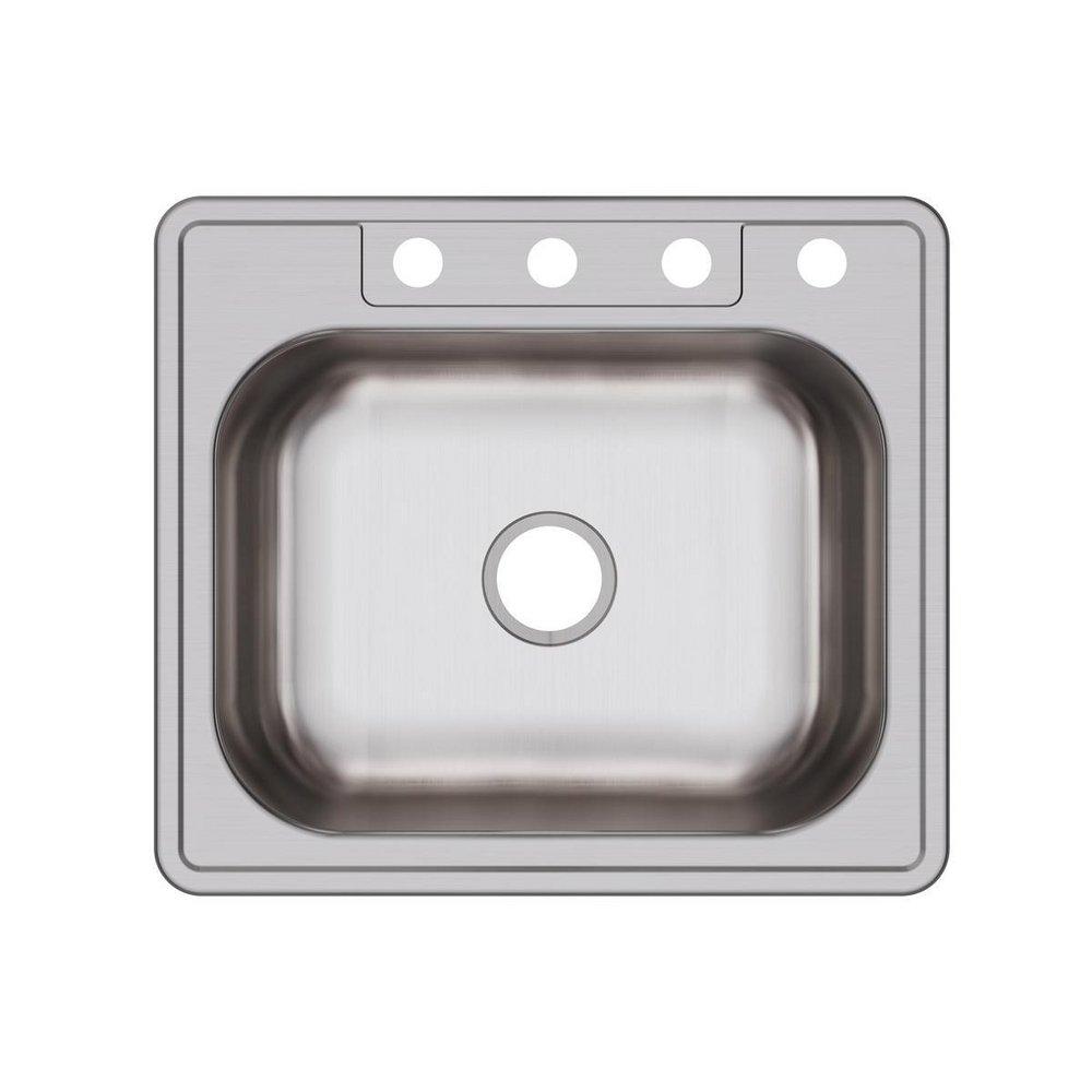 Kingsford Polished Satin 25 x 22 in. Stainless Steel Single Bowl Drop-in Kitchen Sink in Satin 