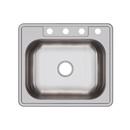 Kingsford Polished Satin 25 x 22 in. Stainless Steel Single Bowl Drop-in Kitchen Sink in Satin 