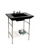 30-11/16 in. Pedestal or Console Rectangular Fireclay Bathroom Sink in Black Black™