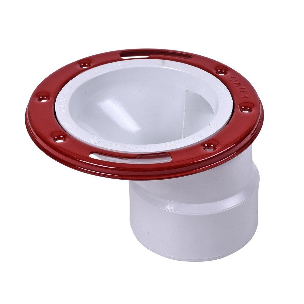 Oatey&reg; White 3 x 4 in. PVC Offset Closet Flange With Ring 