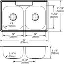 Elkay Lustrous Satin 29 x 18 in. Stainless Steel Double Bowl Drop-in Kitchen Sink in Lustrous Satin 