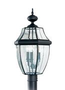 Visual Comfort & Co. Generation Lighting Black 60 W 3-Light Candelabra Post Lantern 