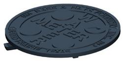 Round Water Meter Solid Cast Iron Lid in Black