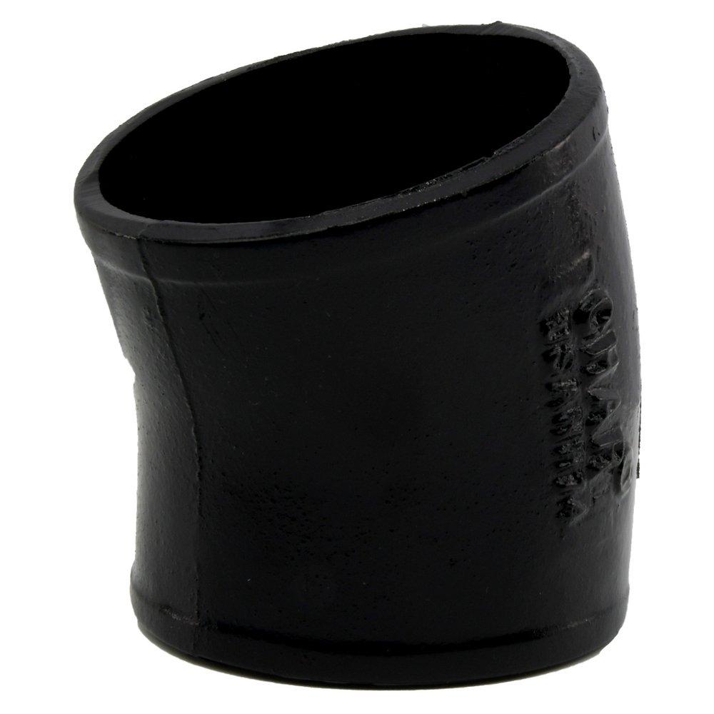 Black No Hub 22-1/2 Degree Cast Iron 1/16 Bend 