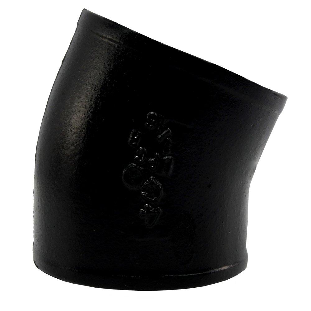 Black No Hub 22-1/2 Degree Cast Iron 1/16 Bend 