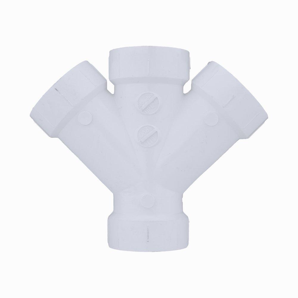 White PVC DWV Double Wye 