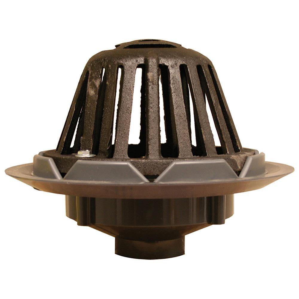 3 in. PVC Roof Drain with Cast Iron Dome 