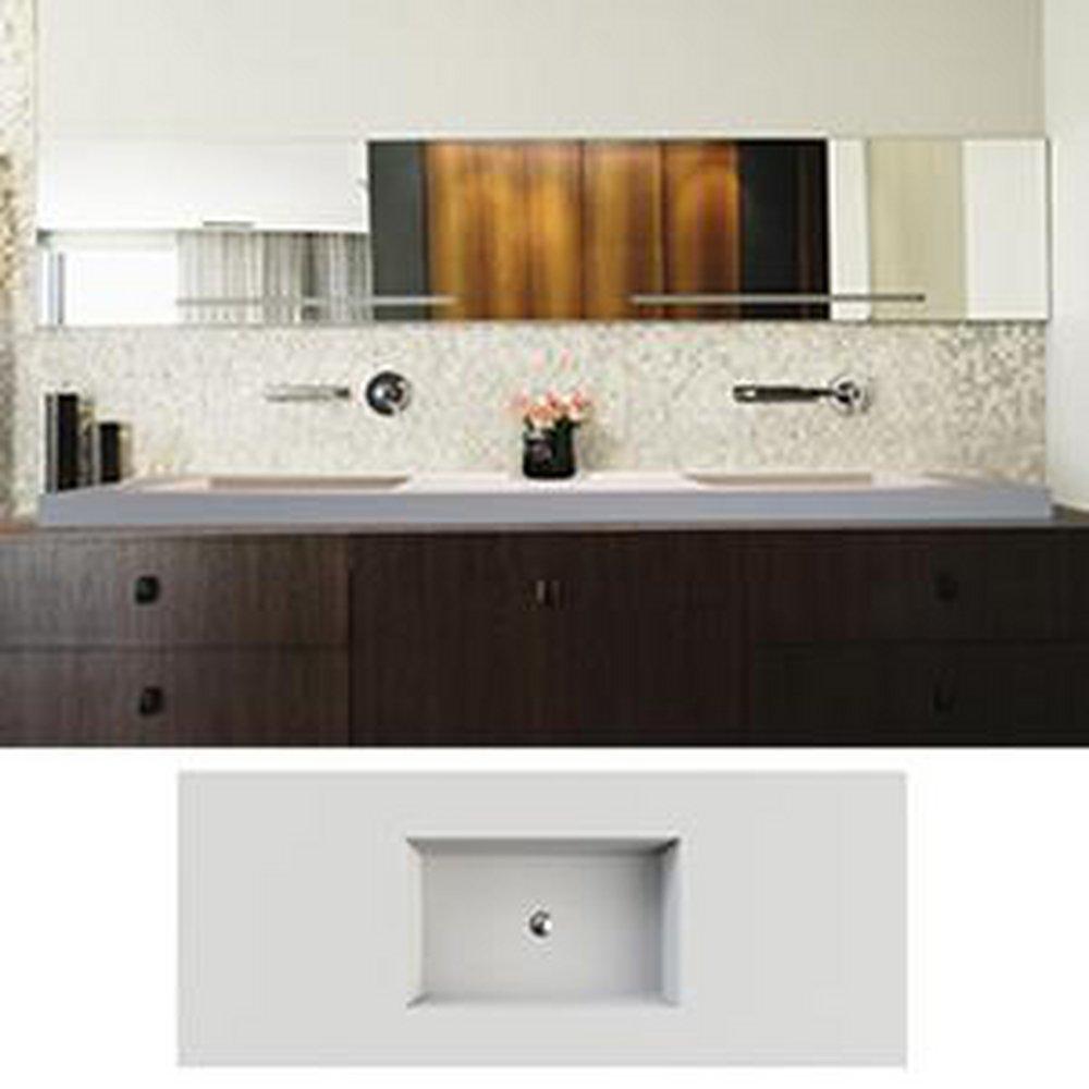 Mti Baths White Gloss Counter Mount Bathroom Sink 