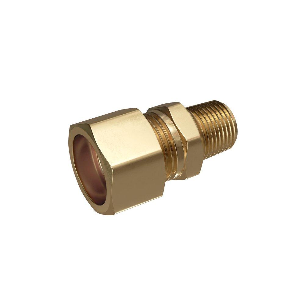 PROFLO&reg; 1/2 x 1/4 in. OD Compression x MIP 200 psi Brass Adapter 