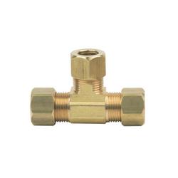 3/8  x 3/8  x 3/8 in. OD Tube Brass Compression Tee