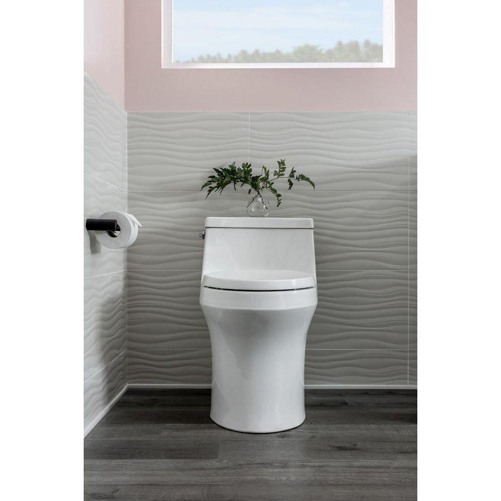 KOHLER White 1.28 gpf Elongated Floor Mount One Piece Toilet 
