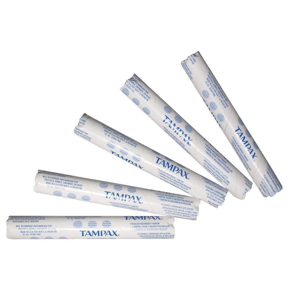 HOSPECO White Tampons Professional Pak in Vending Tube (Case of 500) 