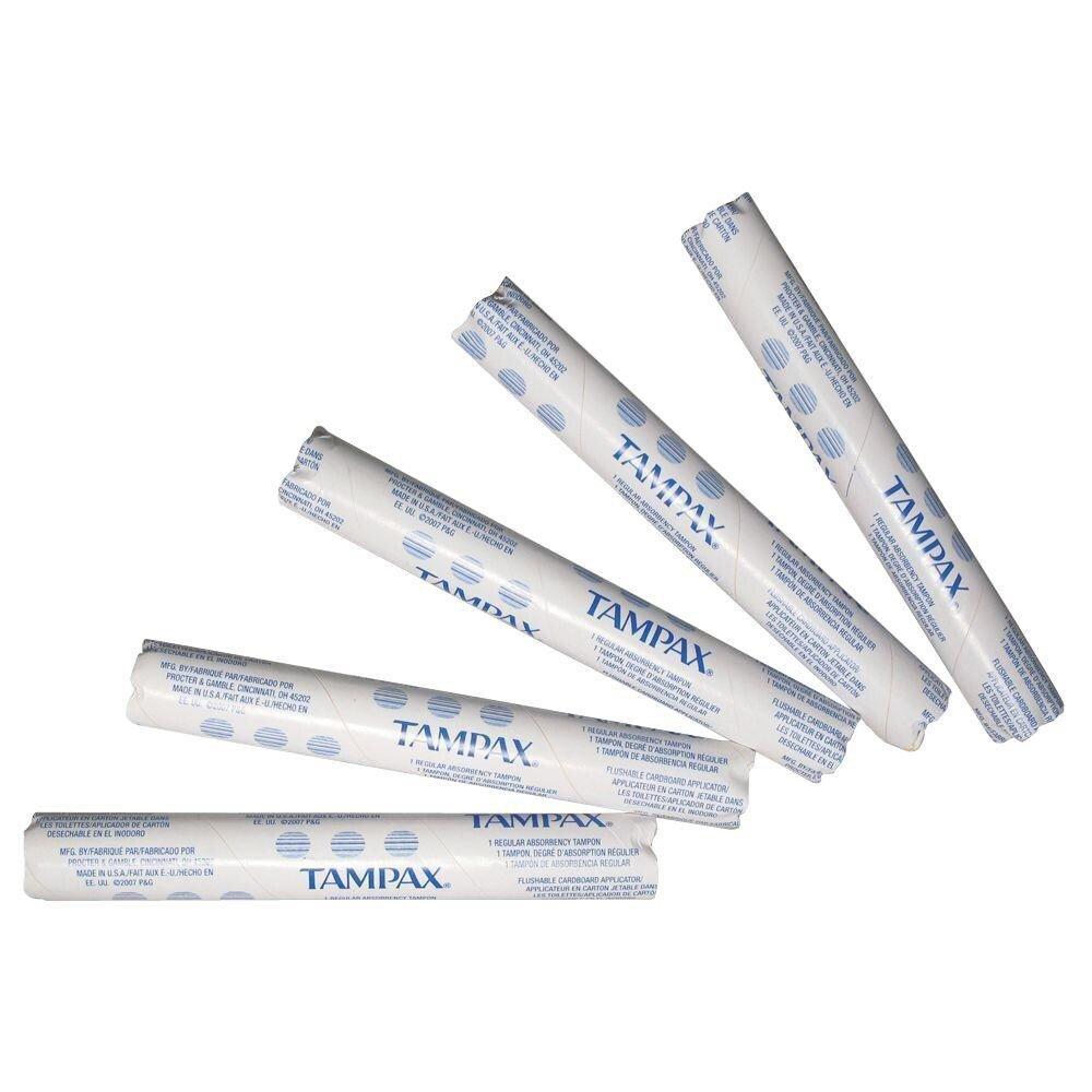 HOSPECO White Tampons Professional Pak in Vending Tube (Case of 500) 