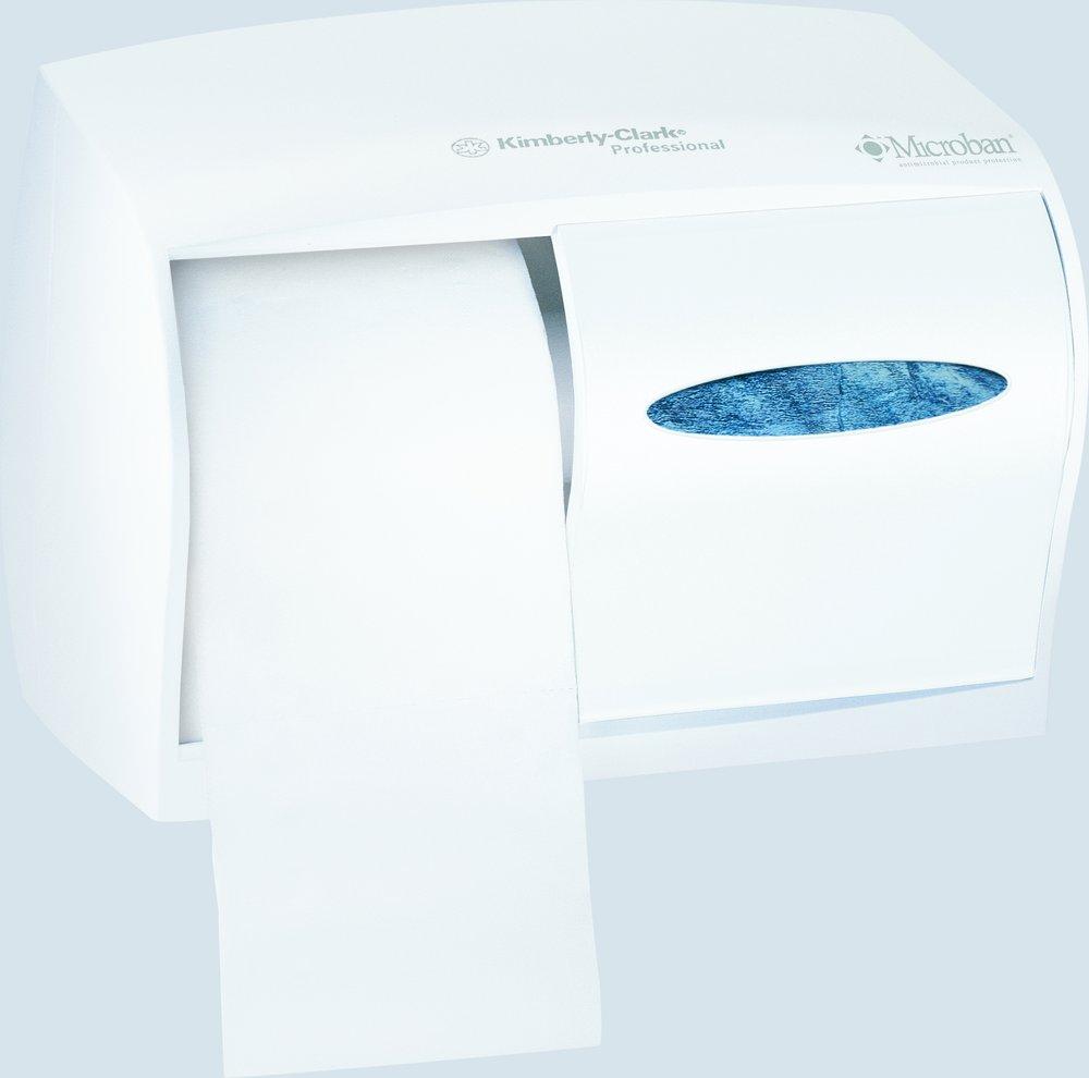Kimberly Clark Pearl White 11 in. Double Jumbo Roll Tissue Dispenser 
