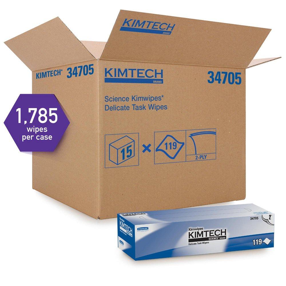 Kimtech&trade; White 11-4/5 x 11-4/5 in. 2-Ply Delicate Task Wipes in White 