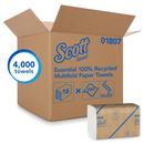 Scott&reg; White 250-Count 9-2/5 in. Recycled Fiber Multifold Towel (Case of 16) 