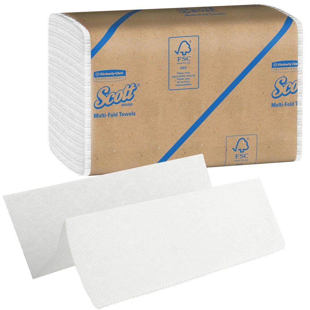 Scott&reg; White 250-Count 9-2/5 in. Recycled Fiber Multifold Towel (Case of 16) 