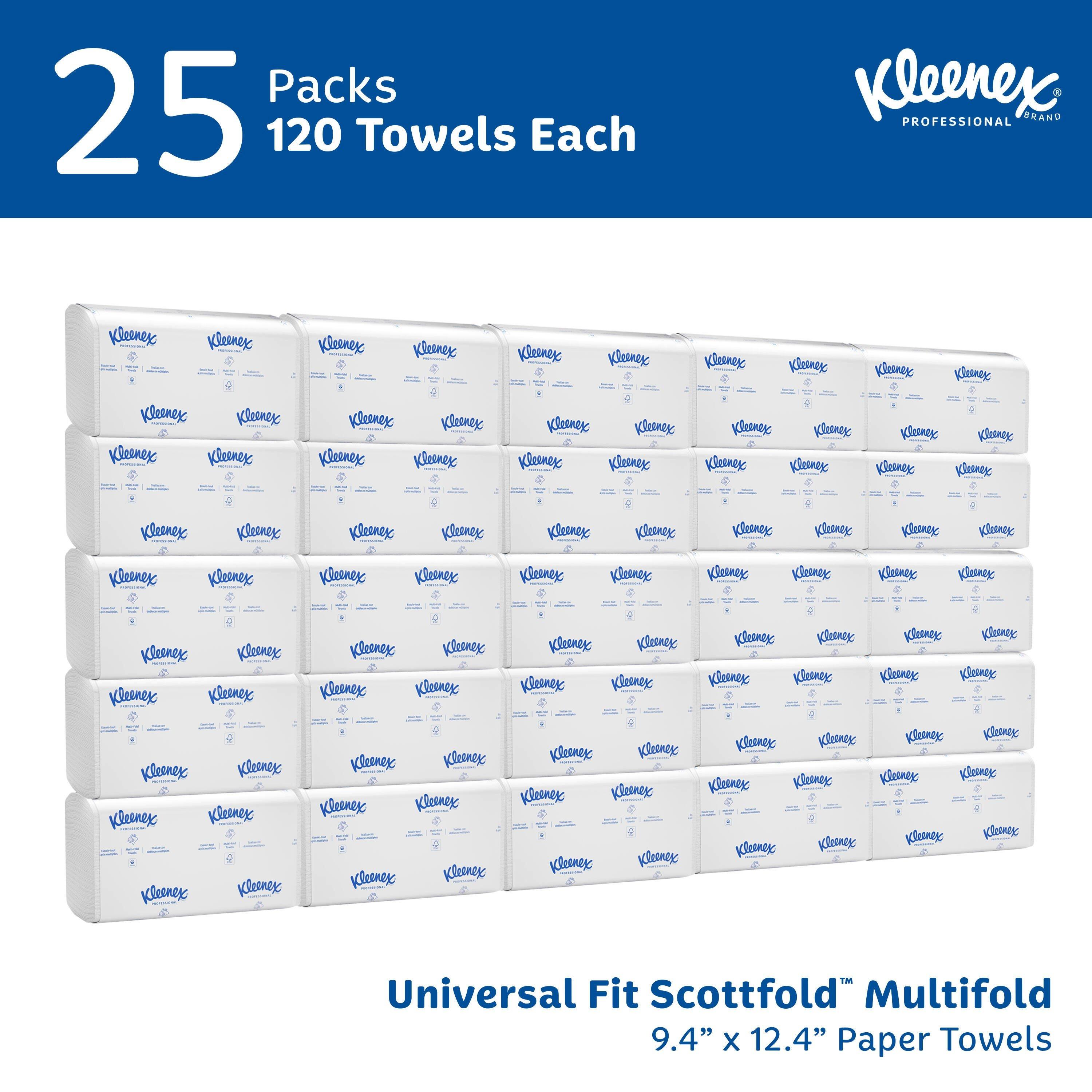 Kleenex&reg; White 120-Count ScottFold Multi-Fold Paper Towel in White (Case of 25) 