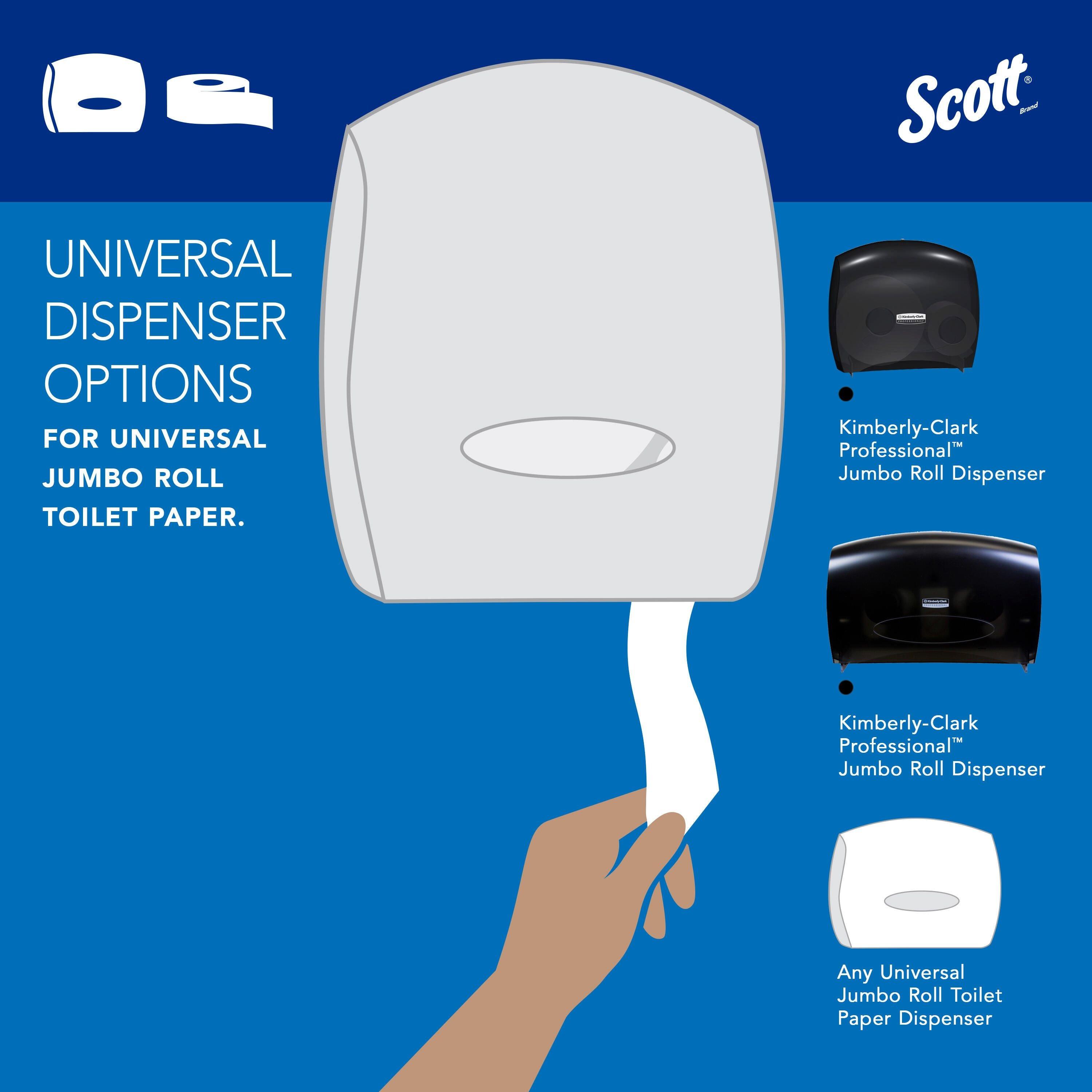 Kimberly-Clark Professional&trade; White 3-27/100 in. Recycled Fiber 2-Ply Essential Jumbo Roll Toilet Tissue in White (Case of 12) 
