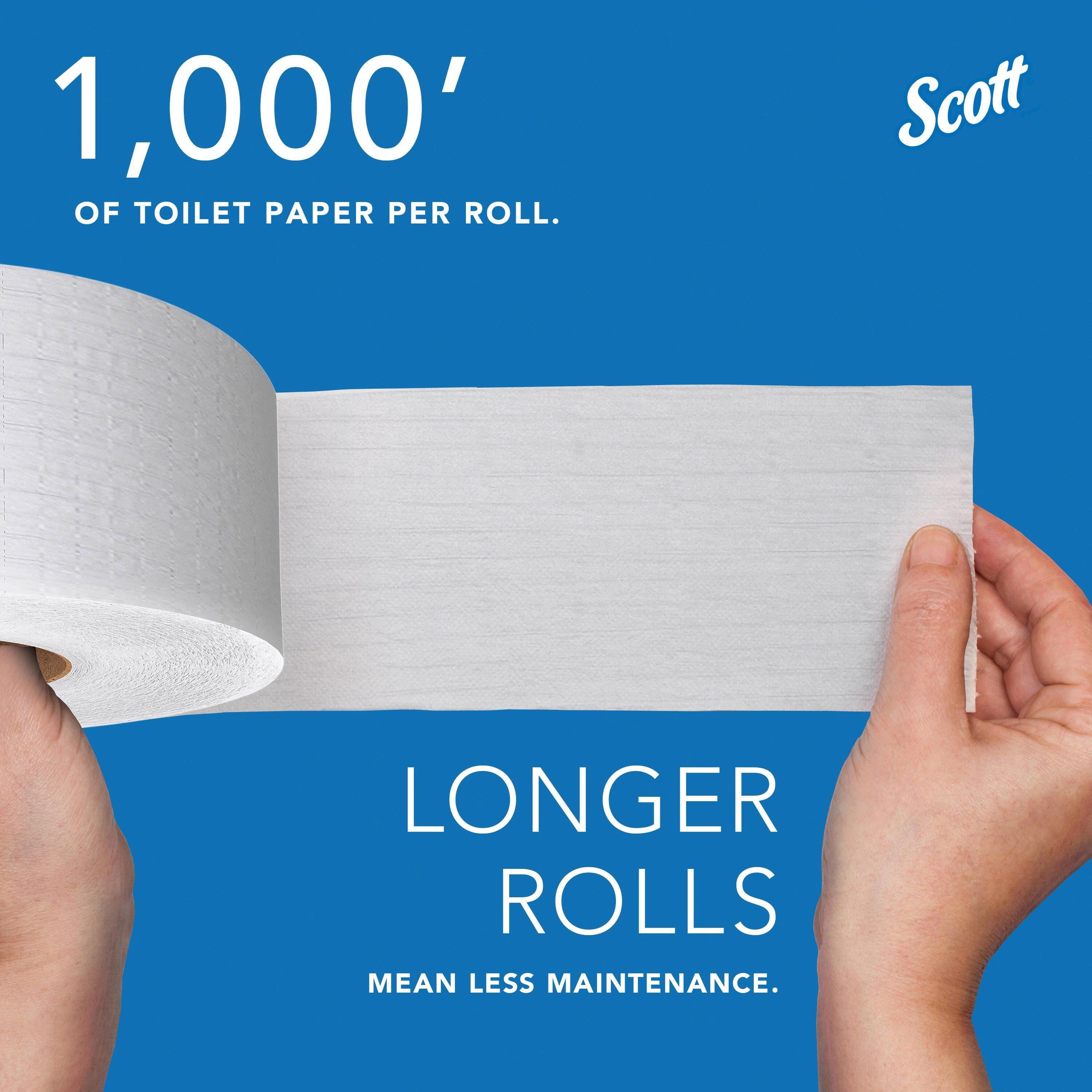 Kimberly-Clark Professional&trade; White 3-27/100 in. Recycled Fiber 2-Ply Essential Jumbo Roll Toilet Tissue in White (Case of 12) 