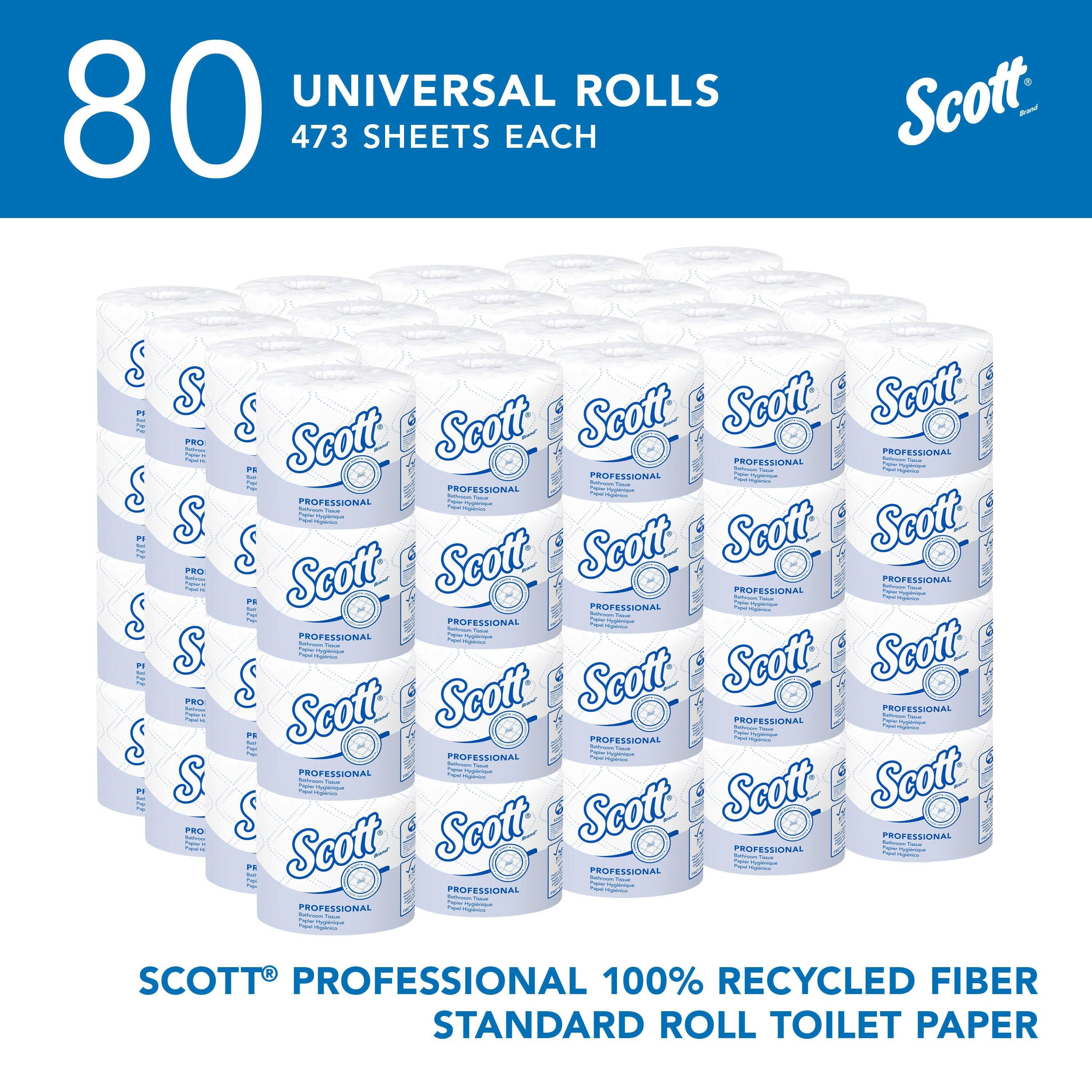 Kimberly-Clark Professional&trade; White 4-1/10 in. Recycled Fiber 2-Ply Essential Standard Roll Toilet Tissue in White (Case of 80) 