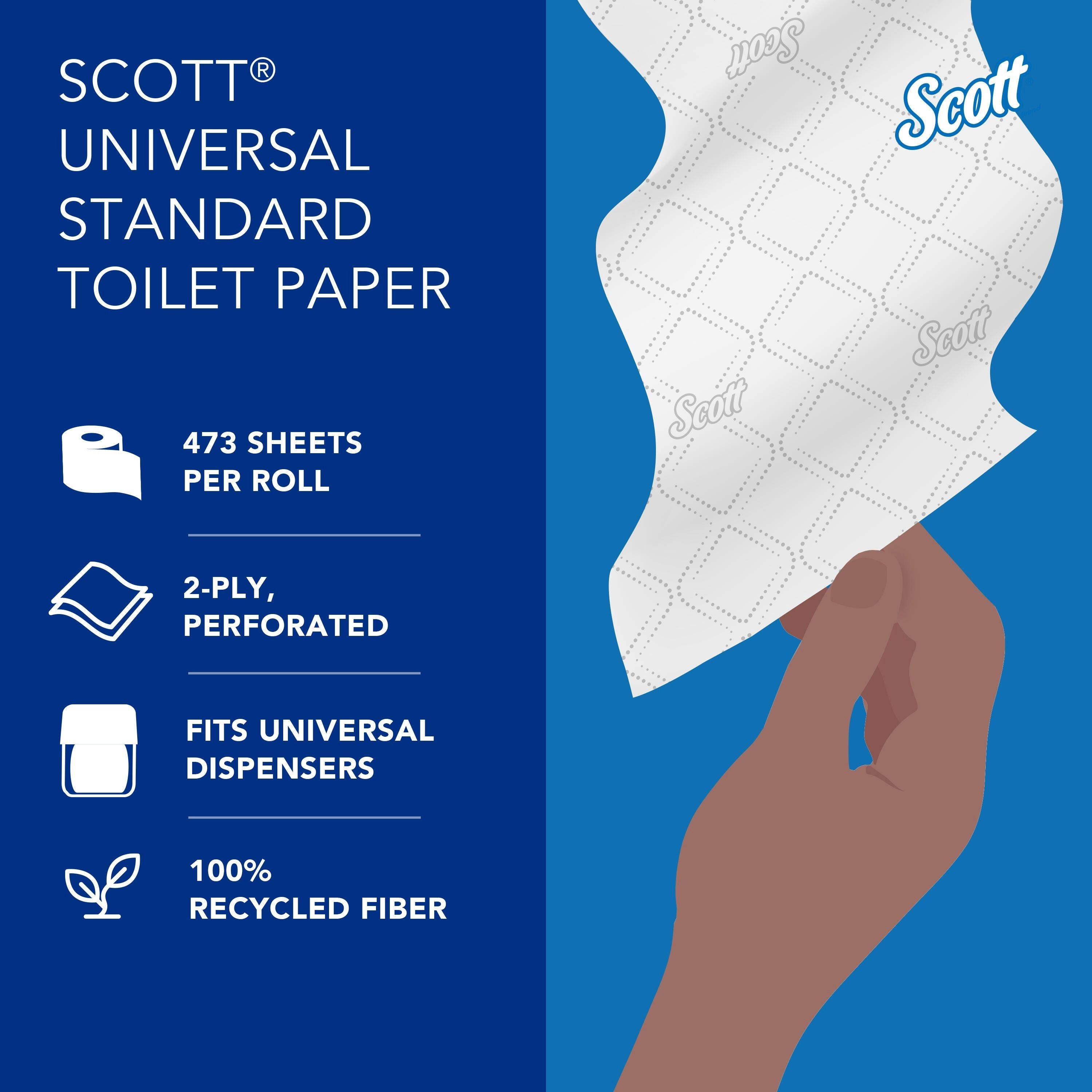 Kimberly-Clark Professional&trade; White 4-1/10 in. Recycled Fiber 2-Ply Essential Standard Roll Toilet Tissue in White (Case of 80) 