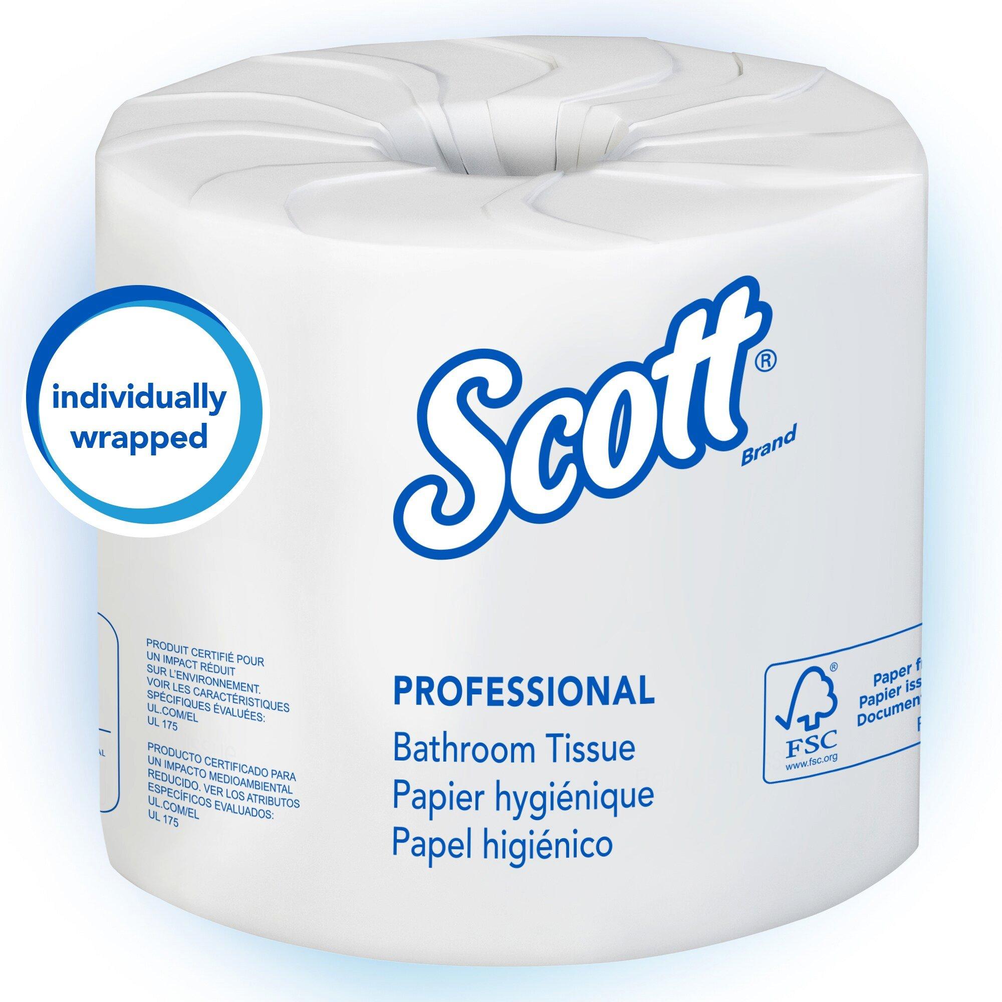 Kimberly-Clark Professional&trade; White 4-1/10 in. Recycled Fiber 2-Ply Essential Standard Roll Toilet Tissue in White (Case of 80) 