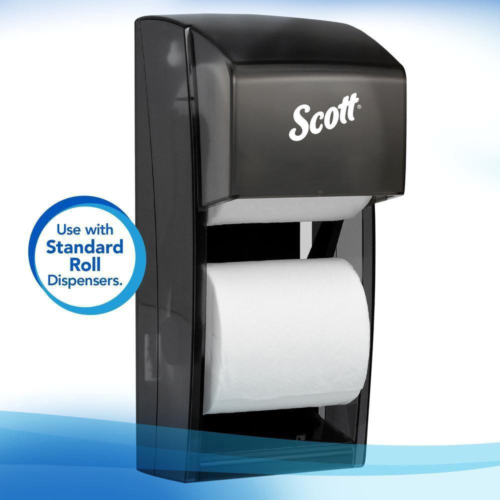 Scott&reg; White 4-1/10 in. Recycled Fiber 2-Ply Essential Standard Roll Toilet Tissue in White (Case of 80) 