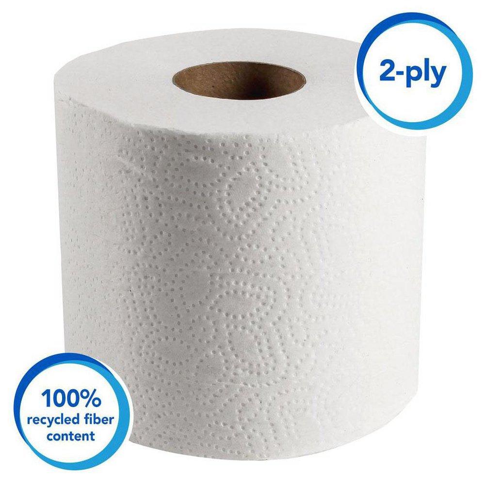 Scott&reg; White 4-1/10 in. Standard Bathroom Tissue Roll in White (Case of 80) 