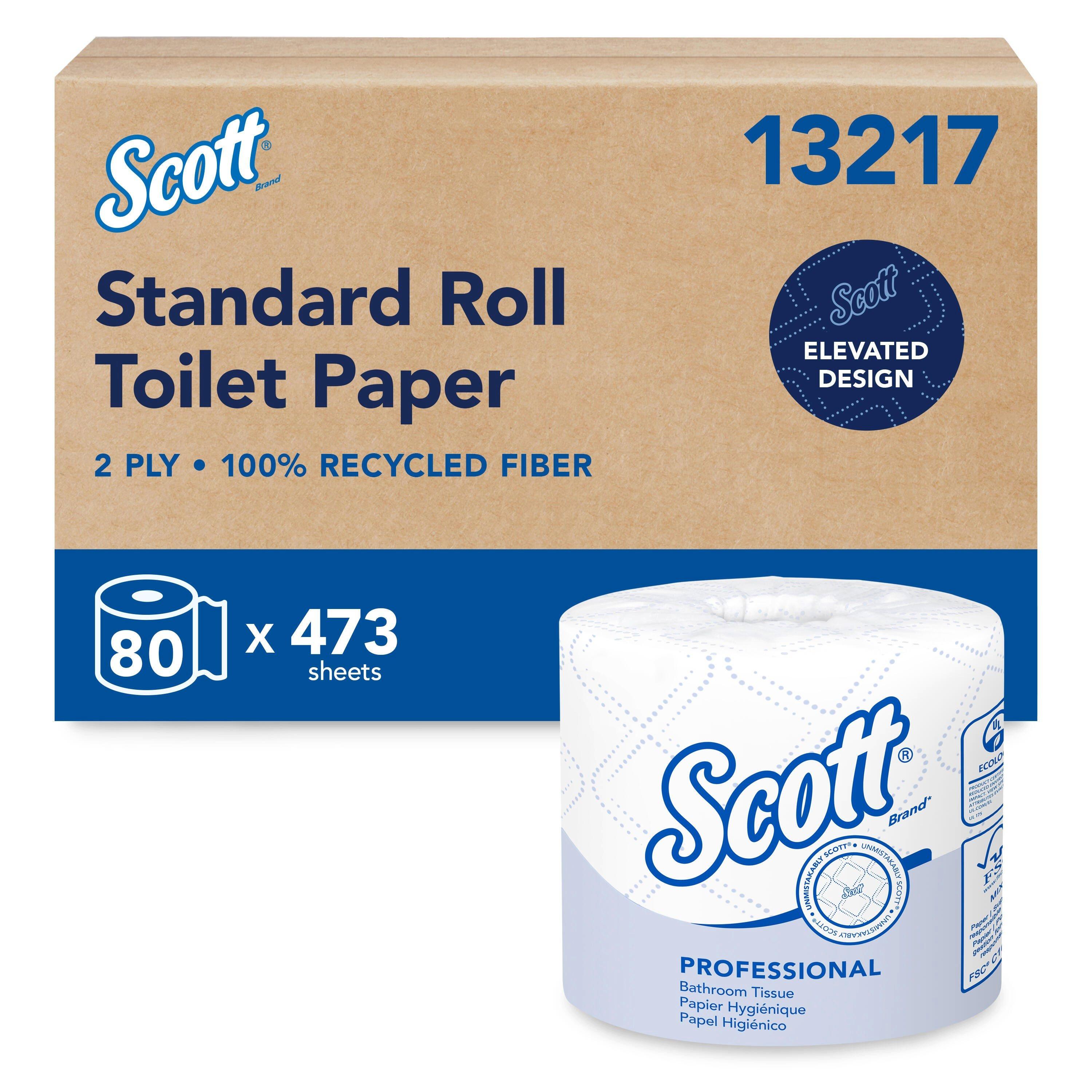 Kimberly-Clark Professional&trade; White 4-1/10 in. Recycled Fiber 2-Ply Essential Standard Roll Toilet Tissue in White (Case of 80) 