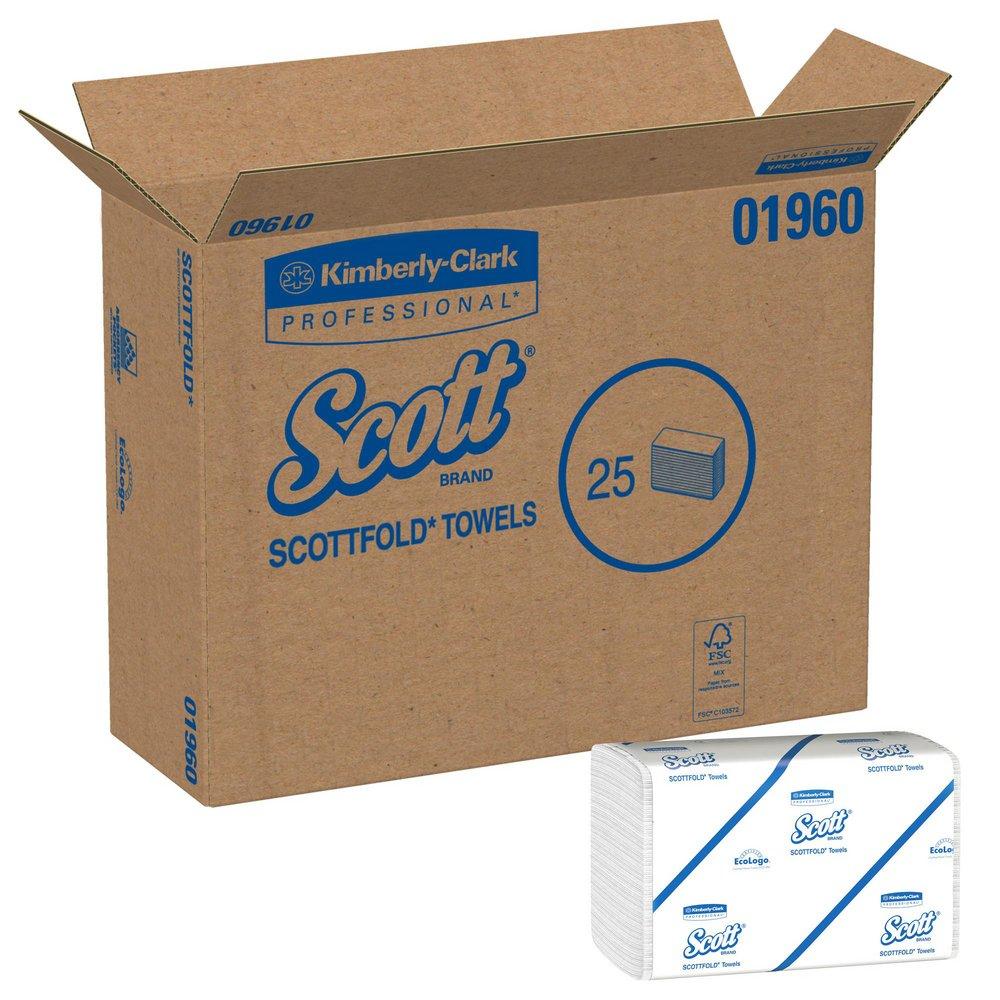 Scott&reg; White 175-Count 12-2/5 in. Multifold Towel (Case of 25) 