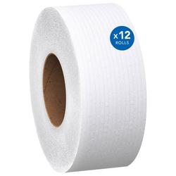 High-Capacity Jumbo Roll Toilet Paper, Bulk, 2-Ply, White, Non-perforated, 1,000'/Roll, 12 Rolls/Case