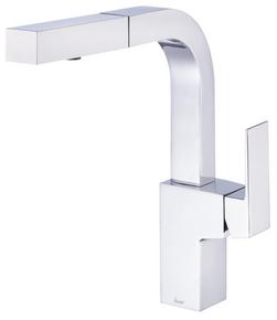 Single Handle Pull Out Kitchen Faucet in Polished Chrome