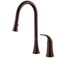 2-Hole Pull-Down Kitchen Faucet with Single Lever Handle in Tumbled Bronze