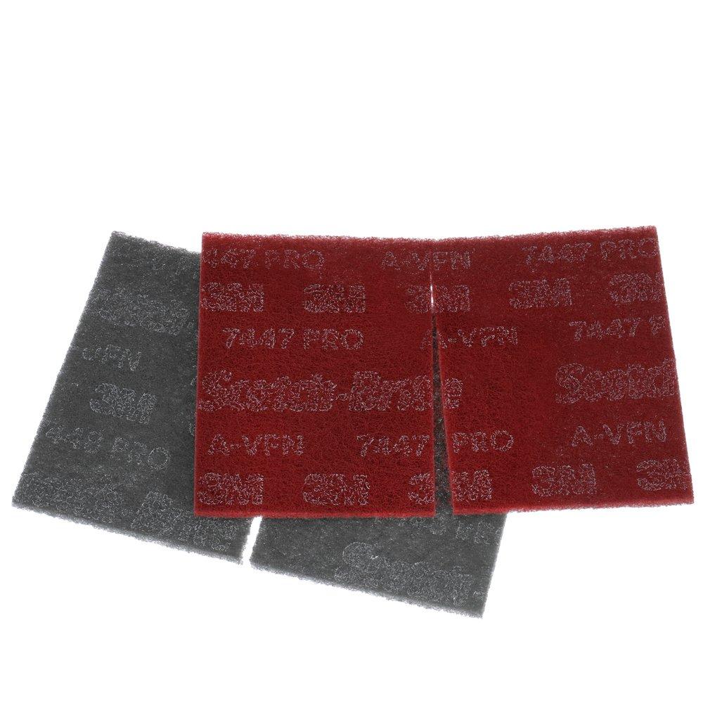 その他 Scotch P6-60HGN Scotch-Brite™ Hand Pad 7448 Pro, PO-HP, SiC Ultra Fine, Gray