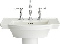 24 in. Rectangular Fireclay Pedestal Bathroom Sink in White