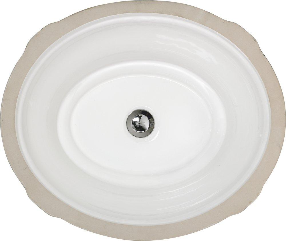 American Standard White Undermount Bathroom Sink with Overflow 