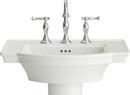 24 in. Rectangular Fireclay Pedestal Bathroom Sink in White