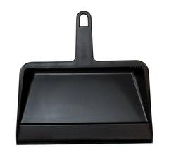 12 in. Heavy Duty Plastic Dust Pan in Black