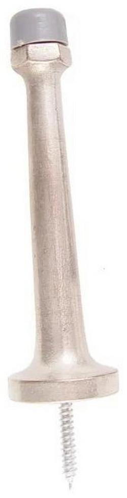 3 in. Brass Baseboard Door Stop in Satin Nickel