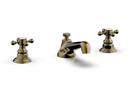 3-Hole Bathroom Faucet with Double Cross Handle in Old English Brass