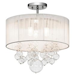 3-Light Flushmount Ceiling Fixture in Polished Chrome