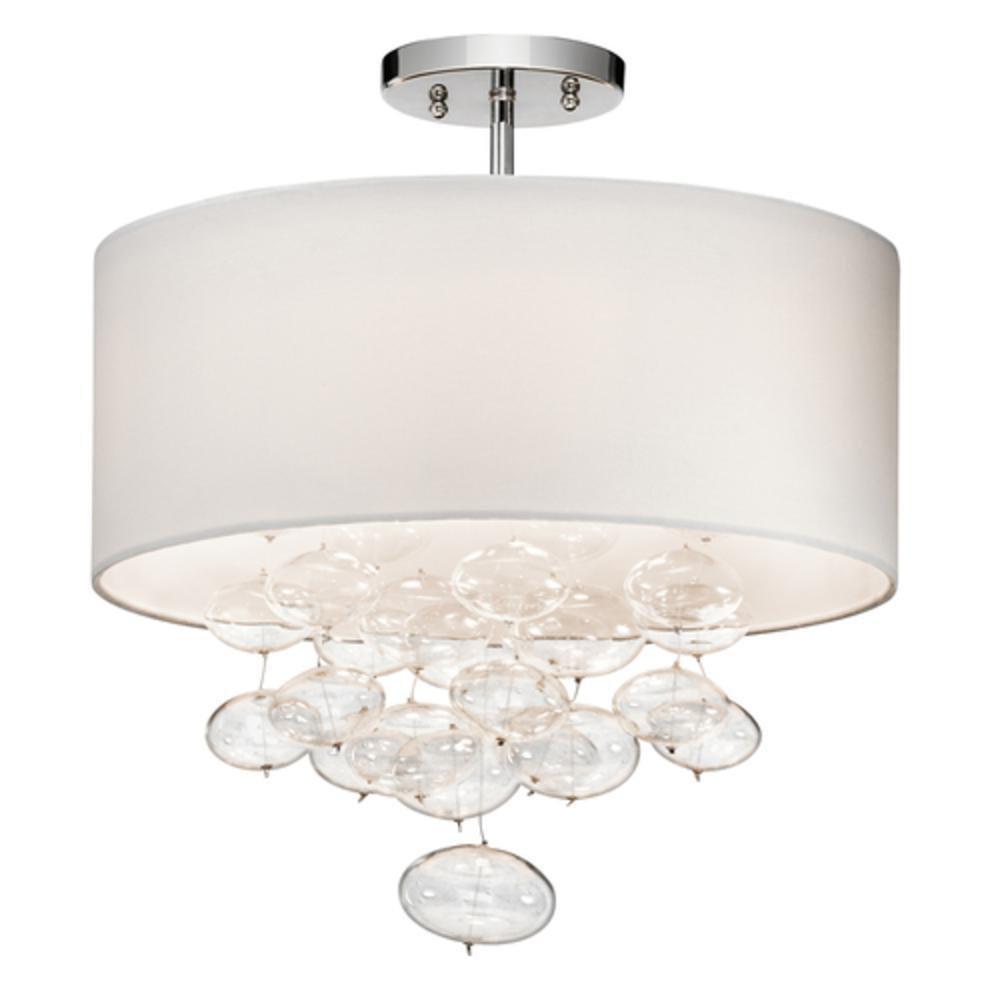 &eacute;lan Polished Chrome Flushmount Ceiling Fixture in Polished Chrome 