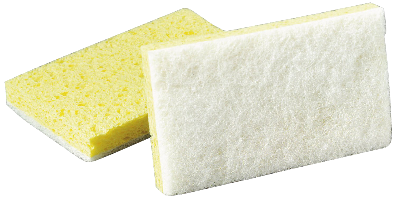 3M&trade; Yellow 3-3/5 in. Cellulose and Polyester Sponge in Yellow and White (Case of 20) 