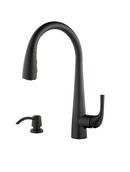 1.8 gpm 2-Hole Pull-Down Kitchen Faucet with Single Lever Handle in Black
