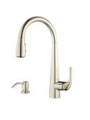1.8 gpm 2-Hole Pull-Down Kitchen Faucet with Single Lever Handle in Polished Nickel