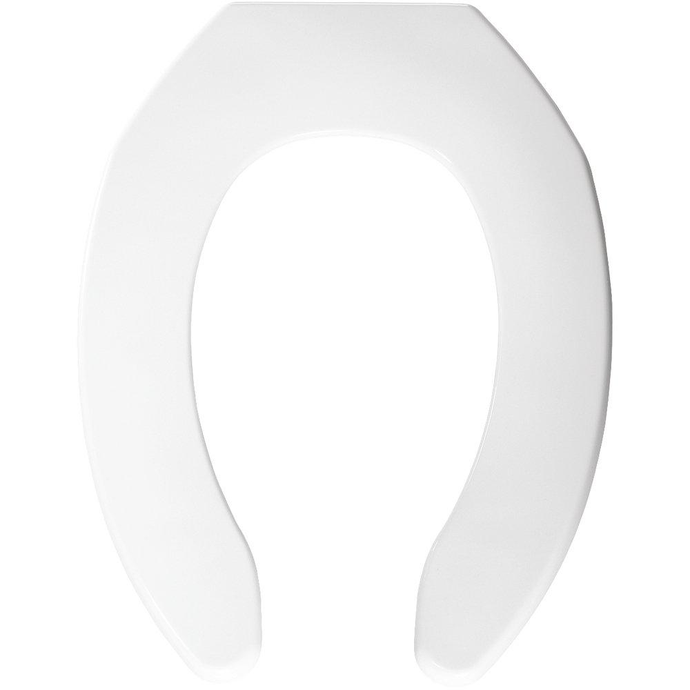 Bemis White Elongated Open Front Toilet Seat 